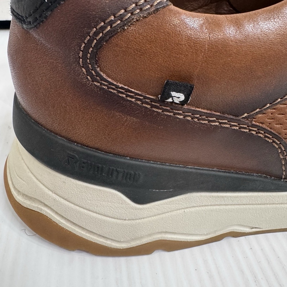 Rieker Revolution Mens 47 Brown Leather Comfort Sneakers Walking Shoes - Picture 6 of 10